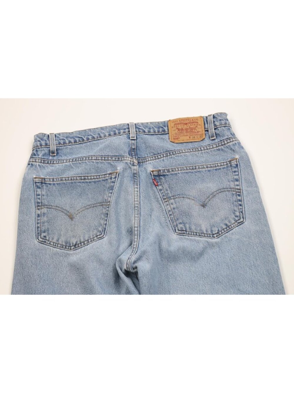 Vintage 90s Levis 505 Mens 38x30 Distressed Regular Fit Straight Leg Denim Jeans - Picture 11 of 16